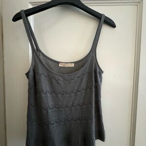 Ribbed Gray Sleeveless Camisole